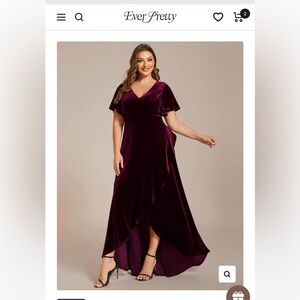 Ever Pretty Deep Purple High Low Dress
